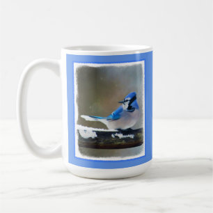 Blue Jay Painting - Original Bird Art Coffee Mug