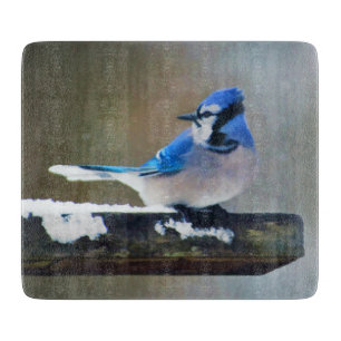 Blue Jay Painting - Original Bird Art Cutting Board