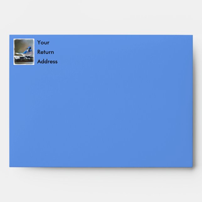 Blue Jay Painting - Original Bird Art Envelope (Front)