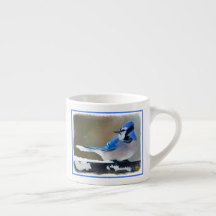 Blue Jay Painting - Original Bird Art Espresso Cup