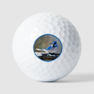 Blue Jay Painting - Original Bird Art Golf Balls
