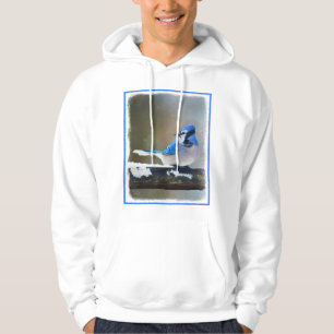 Blue Jay Painting - Original Bird Art Hoodie