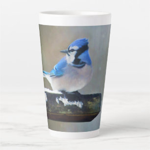 Blue Jay Painting - Original Bird Art Latte Mug