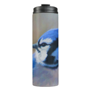 Blue Jay Painting - Original Bird Art Thermal Tumbler