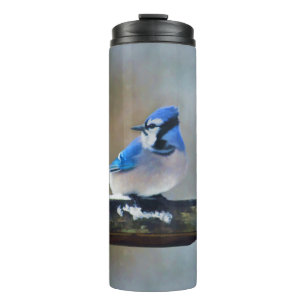 Blue Jay Painting - Original Bird Art Thermal Tumbler