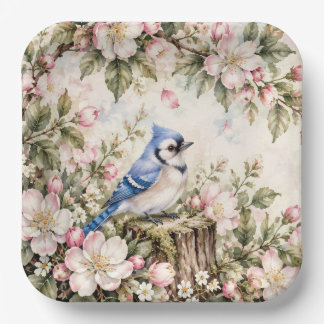 Blue jay paper plate