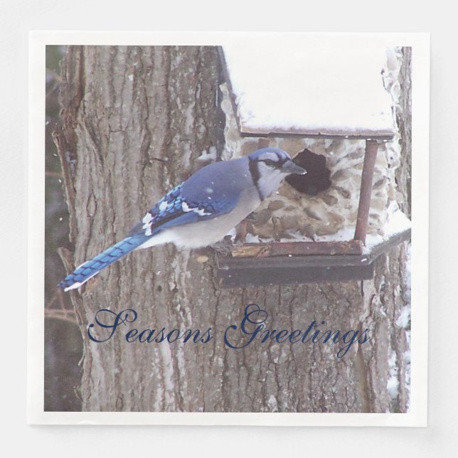 Blue Jay Seasons Greetings Napkin (Front)