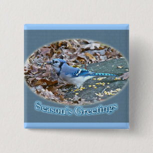 Blue Jay Season's Greetings Series 15 Cm Square Badge