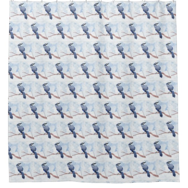 Blue Jay Shower Curtain (Front)