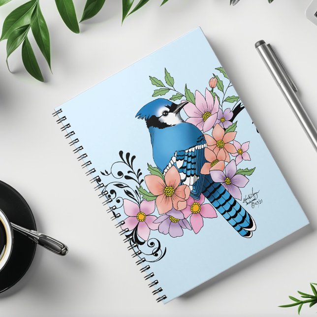Blue Jay Spring Flowers Notebook (Creator Uploaded)