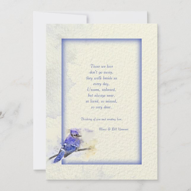 Blue Jay Sympathy Card (Front)
