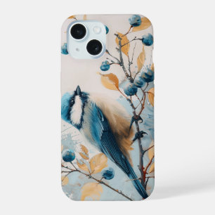 Blue Jay Watercolor Art iPhone 15 Case