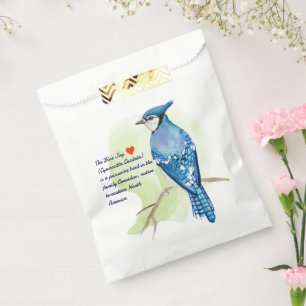 Blue jay watercolor painting favour bag