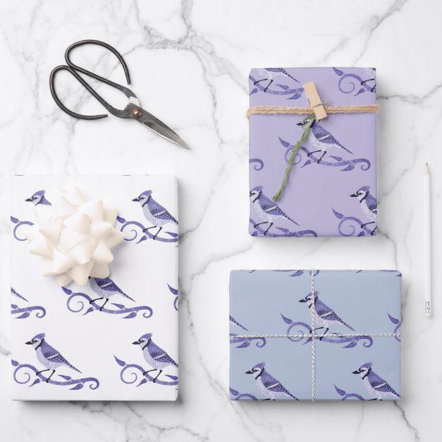 Blue Jay Wrapping Paper Sheet Set (Front)