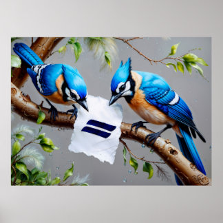 Blue Jays Contemplating Poster