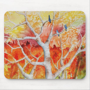 Blue jays in Autumn Mouse Pad