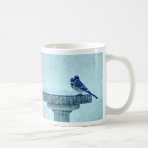 Blue Jays Winter Feeding Painterly Coffee Mug