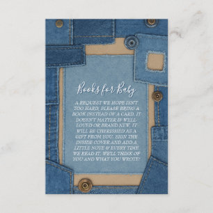 Blue Jean Baby Books for Baby Shower Enclosure Card
