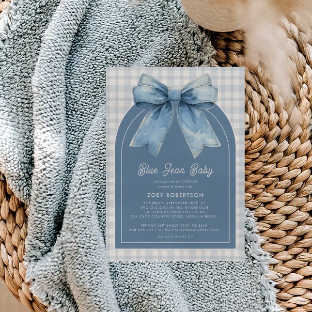 Blue Jean Baby Boy Baby Shower Invitation (Creator Uploaded)