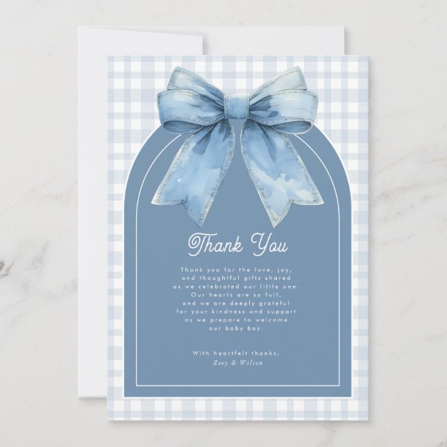 Blue Jean Baby Boy Baby Shower Thank You Card (Front)
