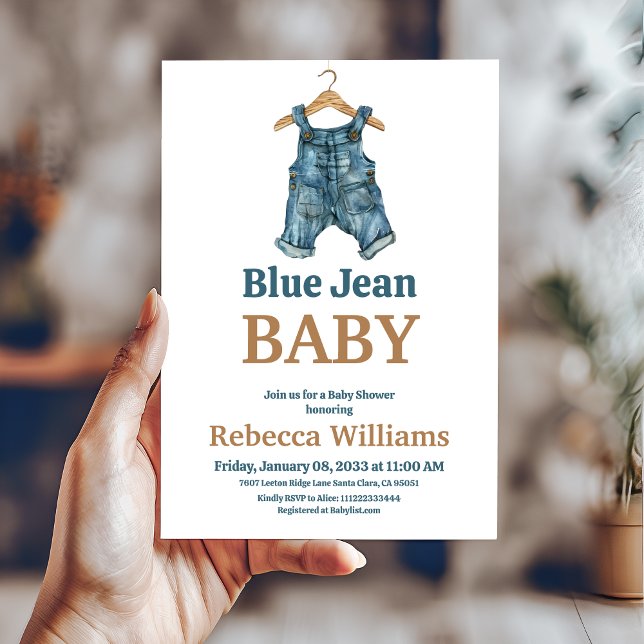 Blue Jean Baby Boy Denim Baby Shower Invitation (Creator Uploaded)