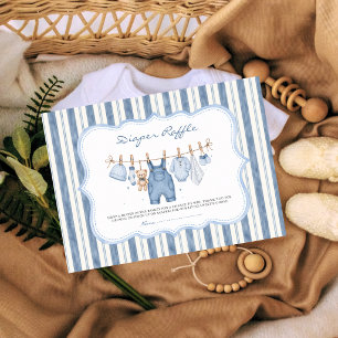 Blue Jean Baby Clothesline Diaper Raffle Card