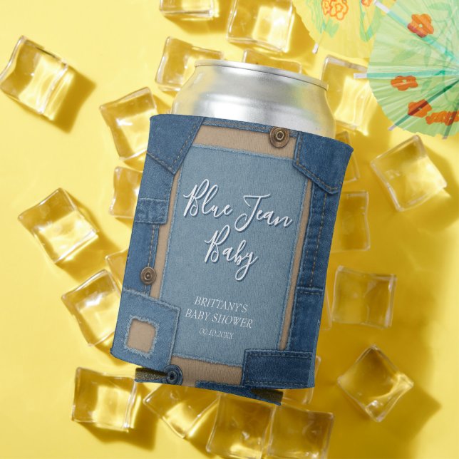 Blue Jean Baby Denim Baby Shower Can Cooler (In Situ Summer)