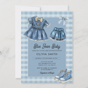 Blue Jean Baby Denim Baby Shower Invitation