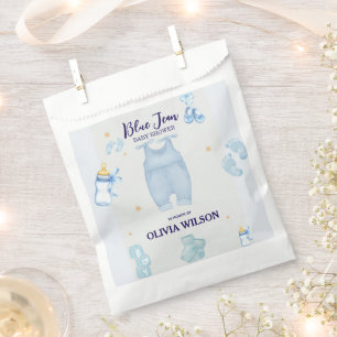 Blue jean baby denim baby shower invitation favour bag