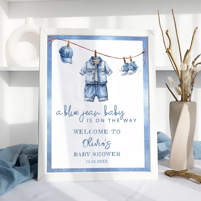 Blue Jean Baby Denim Baby Shower Welcome Poster (Creator Uploaded)