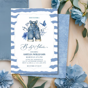 Blue jean baby Denim Country western baby shower Invitation