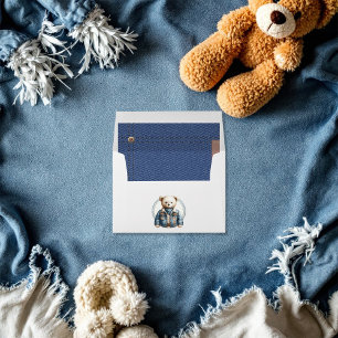 Blue Jean Baby Denim Pocket Lined Baby Shower Envelope