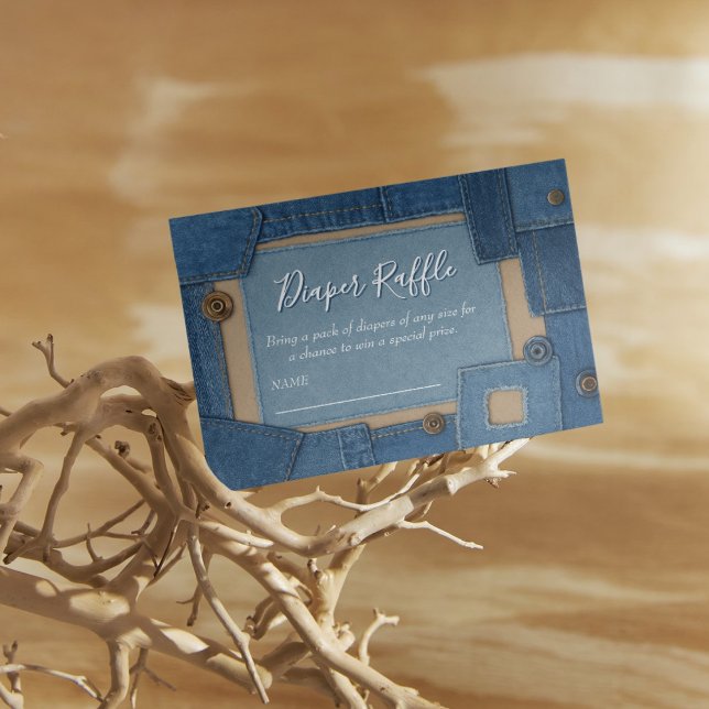 Blue Jean Baby Diaper Raffle Baby Shower Enclosure Card (Creator Uploaded)