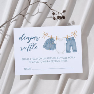 Blue Jean Baby Diaper Raffle Baby Shower  Enclosure Card