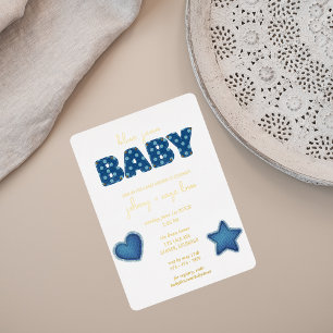 Blue Jean Baby   Modern Baby Shower   Patchwork