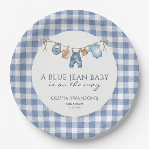 Blue Jean Baby Shower Cowboy Paper Plate