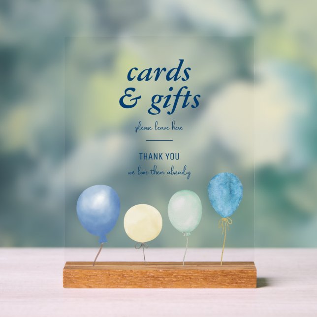Blue Jean Baby Shower | Denim Cards & Gifts Table Acrylic Sign (Neutral)