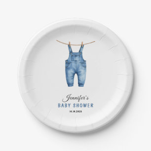 Blue Jean Baby Shower - Denim Theme Paper Plate