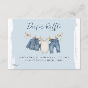 Blue Jean Baby Shower Diaper Raffle Enclosure Card