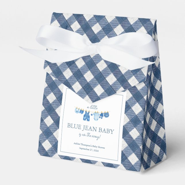 Blue Jean Baby Shower Favour Box (Front Side)