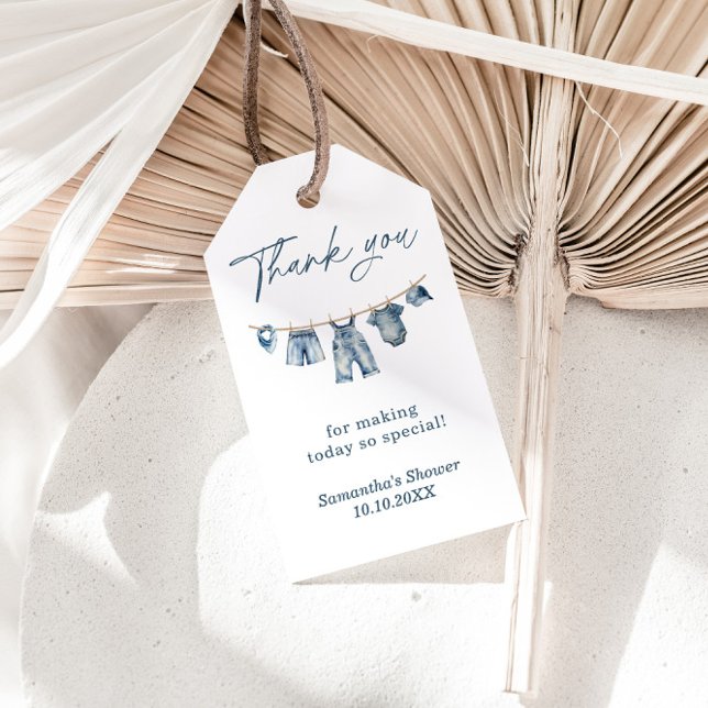 Blue Jean Baby Shower Favour Tag (Creator Uploaded)