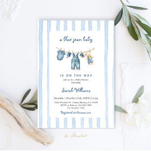 Blue Jean Baby Shower Invitation