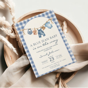 Blue Jean Baby Shower Invitation Cowboy