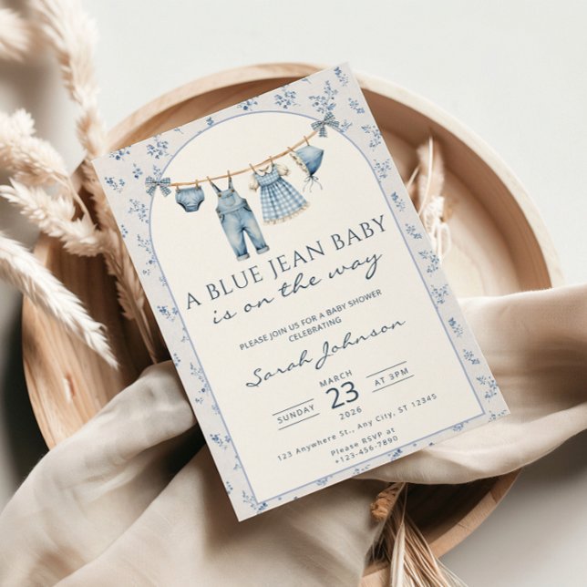 Blue Jean Baby Shower Invitation Cowboy (Creator Uploaded)