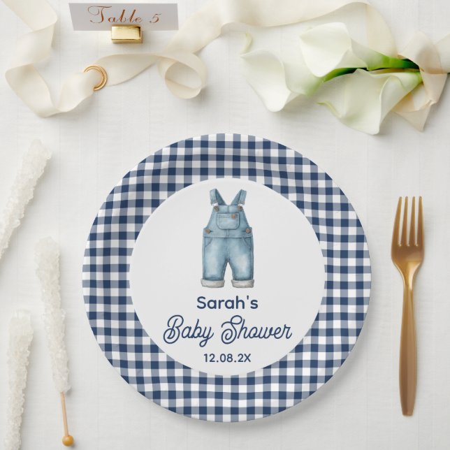 Blue Jean Baby Shower Paper Plate (Wedding)