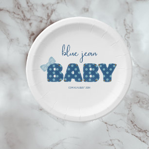 Blue Jean Baby Shower Tableware   Denim Party Paper Plate