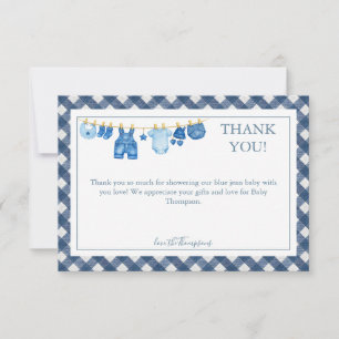 Blue Jean Baby Shower Thank You Card