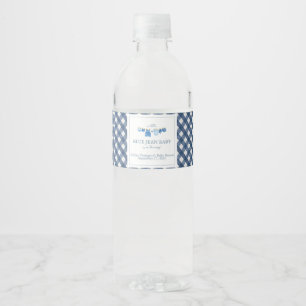 Blue Jean Baby Shower Water Bottle Label