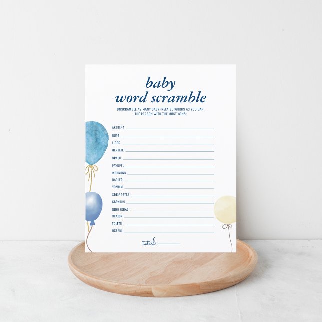 Blue Jean Baby Shower | Word Scramble Game (Creator Uploaded)
