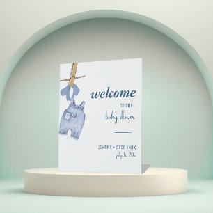 Blue Jean Baby   Welcome to Baby Shower Tabletop Pedestal Sign